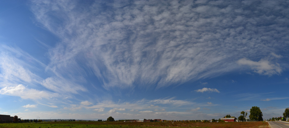 Cirrus Fan Shaped Clouds Panoramic