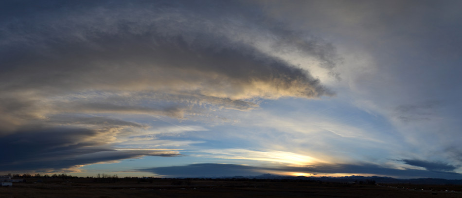 Arching Stratus Cloud Sunset Panoramic
