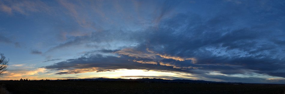 Dark Stratus Cloud Sunset, Panoramic